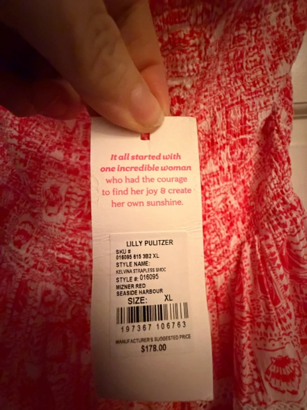 Lilly Pulitzer Kelvina Red Strapless Sundress Mizner Red Seaside Harbour - Picture 2 of 7